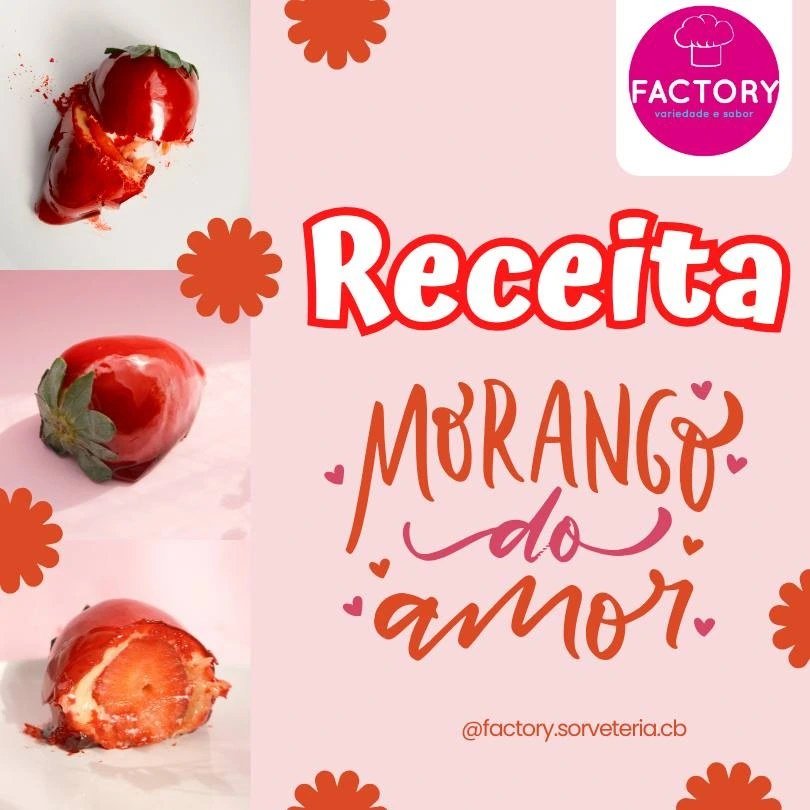 Morangos do amor com casquinha vermelha
